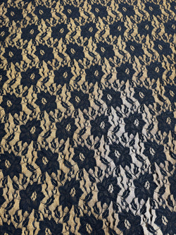 Black Stretch Lace Fabric (lot L1)