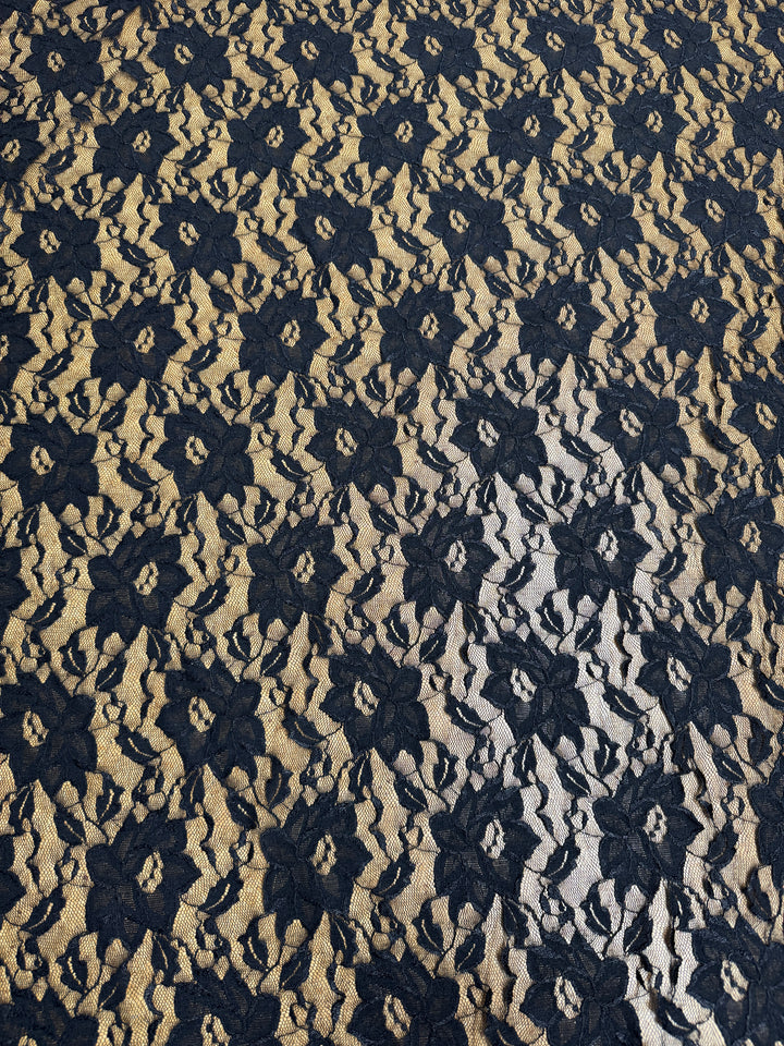 Black Stretch Lace Fabric (lot L1)