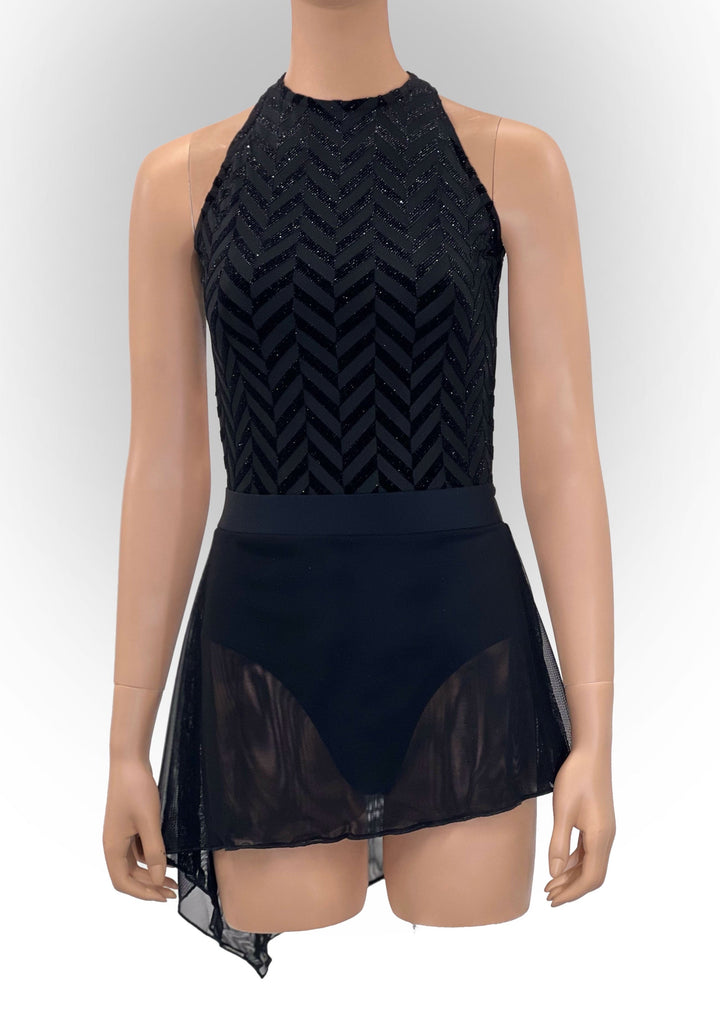 Black Chevron W12 Adult XSmall Un-Beaded